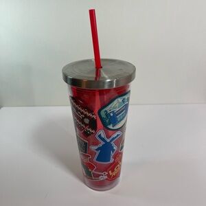 Dutch Bros 24oz Used Christmas Red Tumbler 2024 w/ Lid & Straw Limited Ed.